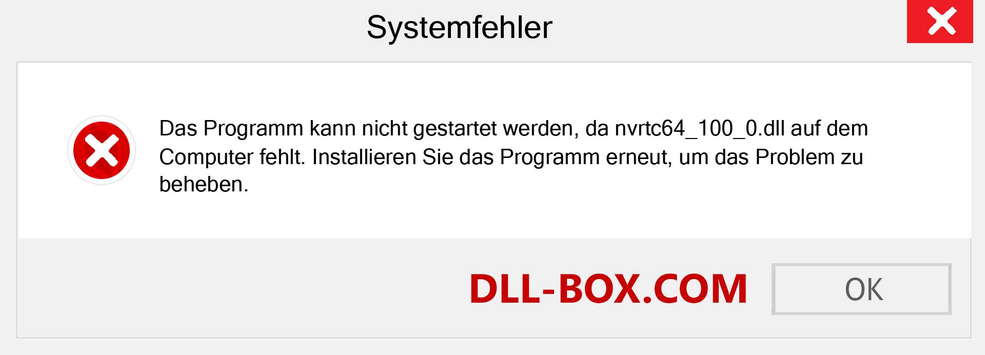 nvrtc64_100_0.dll-Datei fehlt?. Download für Windows 7, 8, 10 - Fix nvrtc64_100_0 dll Missing Error unter Windows, Fotos, Bildern